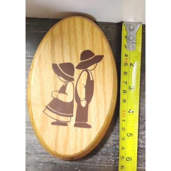 Amish Wooden Magic Marble Towel Holder - Girl & Boy Americana Decor 6x3.5" - Picture 2 of 12